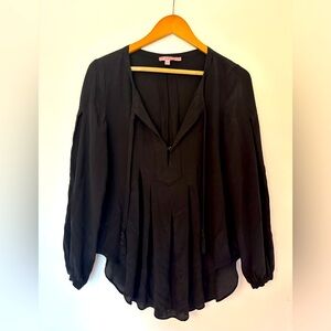 Calypso St. Barth Black Silk Top w/ Ties • Size S